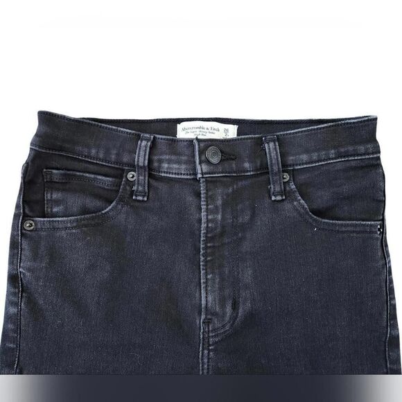 Abercrombie & Fitch Super Skinny Ankle Jeans High Rise Black Raw Hem | 26 / 2R - Picture 3 of 8